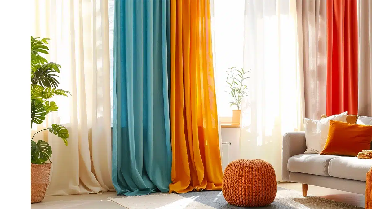 Variété de couleurs de rideaux